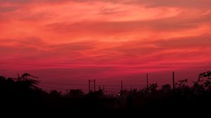 Preview wallpaper sunset, wires, sky