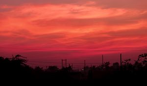 Preview wallpaper sunset, wires, sky