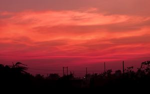 Preview wallpaper sunset, wires, sky