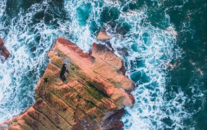 Preview wallpaper surf, aerial view, rocks, sea