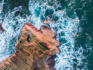 Preview wallpaper surf, aerial view, rocks, sea