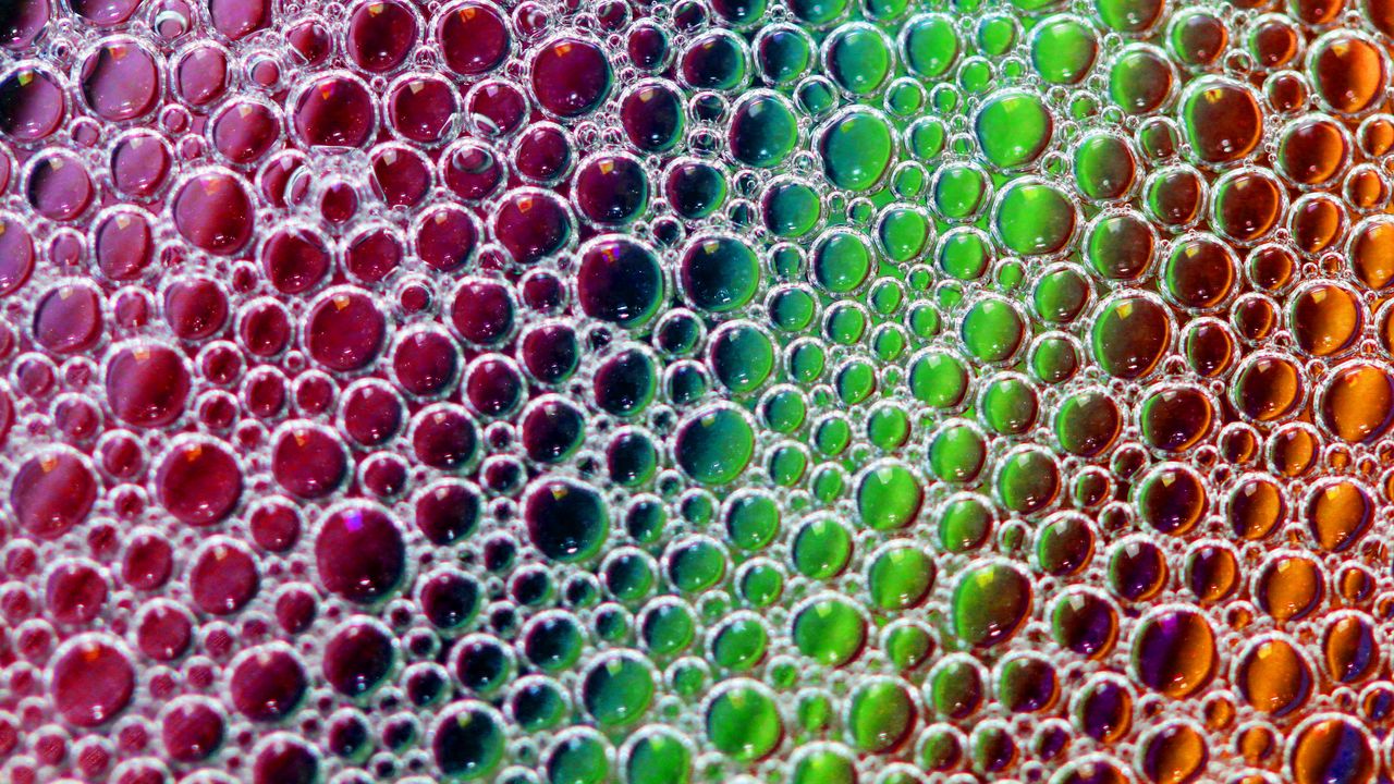 Wallpaper surface, bubbles, multicolored