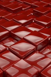 Preview wallpaper surface, cubes, red, smooth