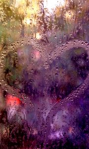 Preview wallpaper surface, drops, heart, rain, window