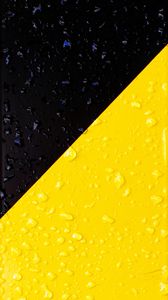 Preview wallpaper surface, drops, moisture, macro, yellow, black