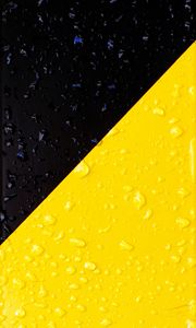 Preview wallpaper surface, drops, moisture, macro, yellow, black