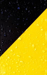 Preview wallpaper surface, drops, moisture, macro, yellow, black