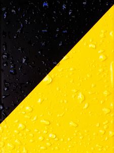 Preview wallpaper surface, drops, moisture, macro, yellow, black