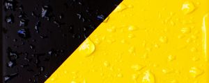 Preview wallpaper surface, drops, moisture, macro, yellow, black