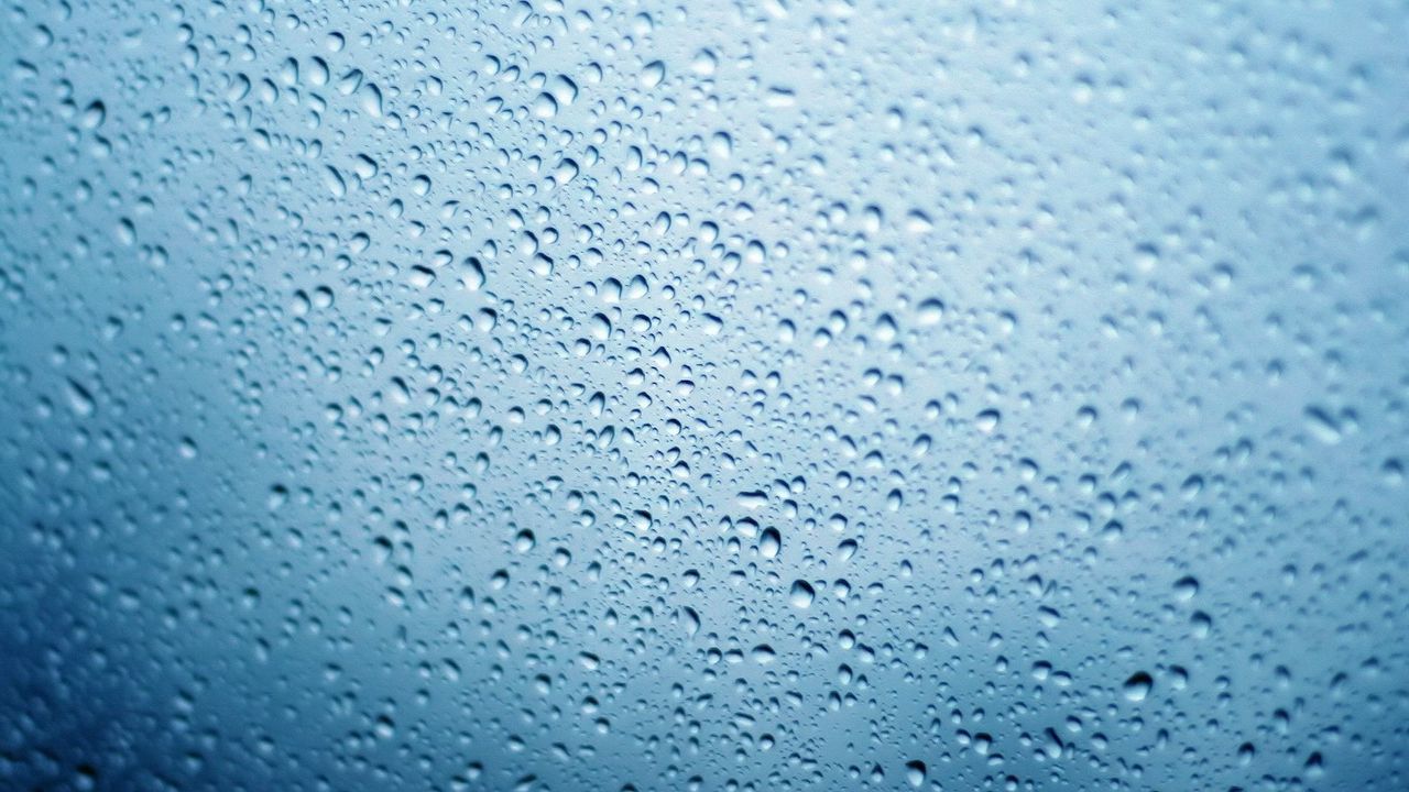 Wallpaper surface, moist, blue, drops