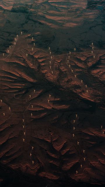 360x640 Wallpaper surface, relief, roads, aerial view, dark