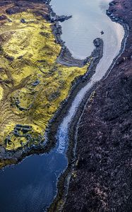 Preview wallpaper surface, river, relief, nature, aerial view