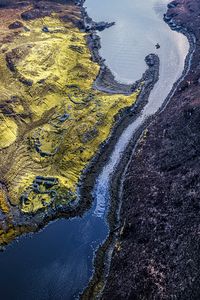 Preview wallpaper surface, river, relief, nature, aerial view