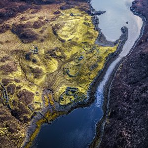 Preview wallpaper surface, river, relief, nature, aerial view