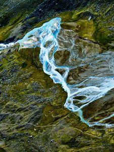 Preview wallpaper surface, slope, river, nature, aerial view