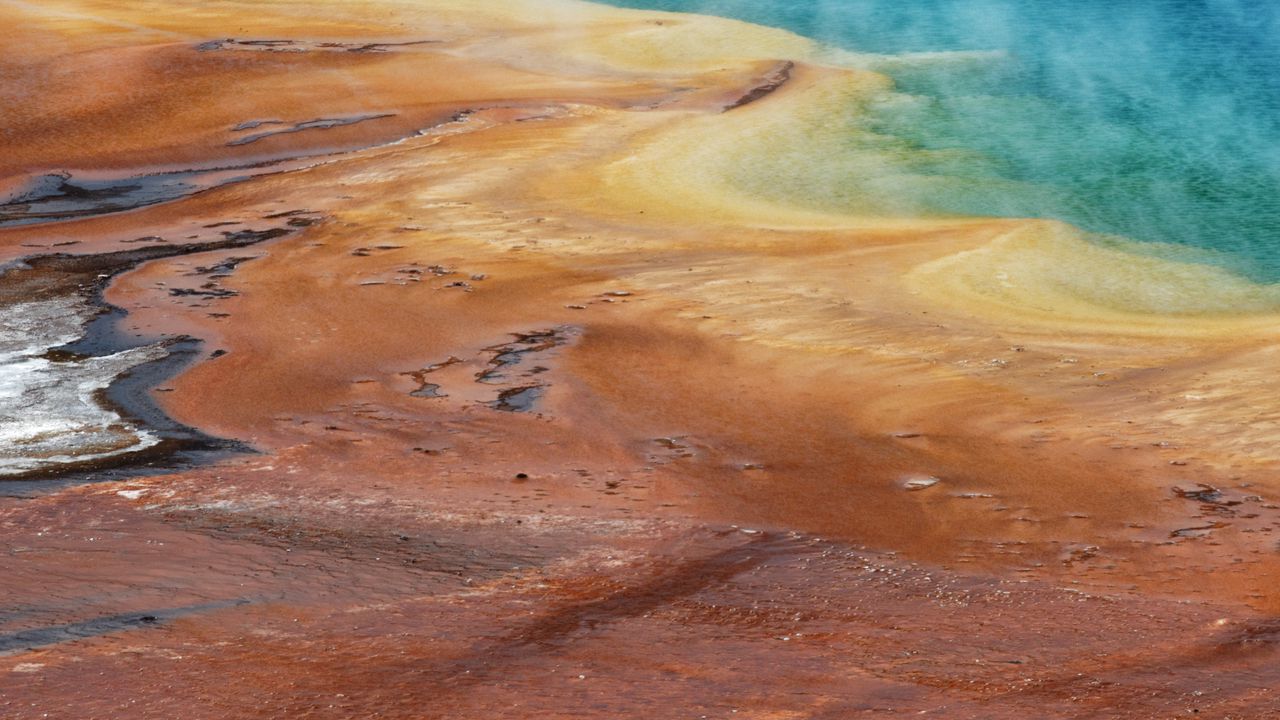 Wallpaper surface, terrain, fog, aerial view