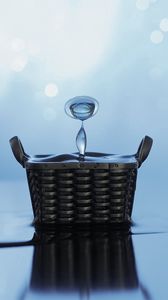 Preview wallpaper surface, water, drop basket, metal