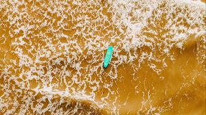 Preview wallpaper surfboard, waves, aerial view, surfing