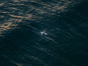 Preview wallpaper surfer, sea, aerial view, water, alone