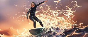 Preview wallpaper surfer, surfing, guy, art, waves