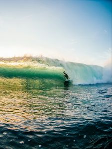 Preview wallpaper surfer, surfing, wave, ocean, sky