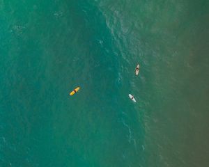 Preview wallpaper surfers, ocean, aerial view, water, surface