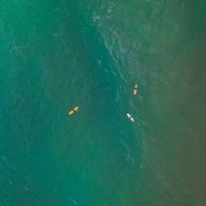 Preview wallpaper surfers, ocean, aerial view, water, surface