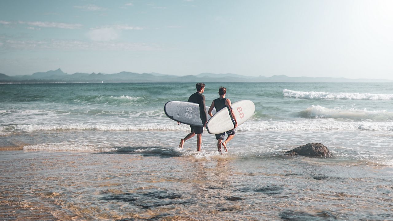 Wallpaper surfers, surfing, ocean, beach, waves