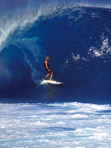 Preview wallpaper surfing, guy, board, wave
