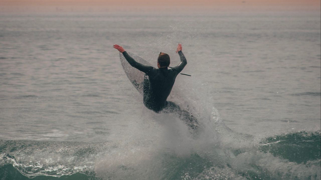 Wallpaper surfing, surfer, sea, waves, spray