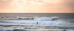 Preview wallpaper surfing, waves, ocean, horizon, sky