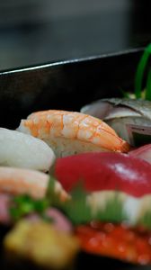 Preview wallpaper sushi, fish, rice, japan, food