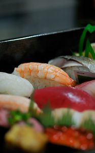 Preview wallpaper sushi, fish, rice, japan, food