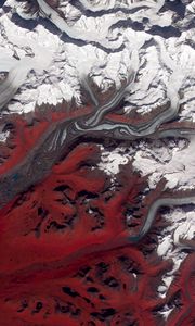 Preview wallpaper susitna glacier, glacier, aerial view