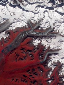 Preview wallpaper susitna glacier, glacier, aerial view