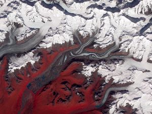 Preview wallpaper susitna glacier, glacier, aerial view