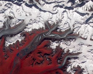 Preview wallpaper susitna glacier, glacier, aerial view