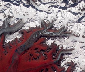 Preview wallpaper susitna glacier, glacier, aerial view