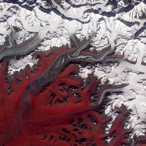 Preview wallpaper susitna glacier, glacier, aerial view