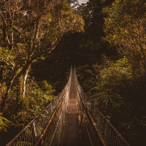 Preview wallpaper suspension bridge, bridge, trees