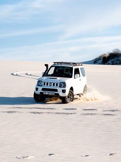 Download Wallpaper 240x3 Suzuki Jimny Suzuki Suv Desert Sand Old Mobile Cell Phone Smartphone Hd Background