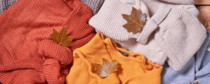 Preview wallpaper sweaters, leaves, autumn, comfort