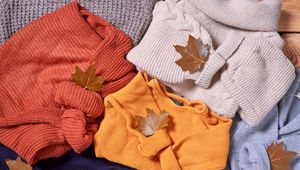 Preview wallpaper sweaters, leaves, autumn, comfort