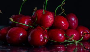 Preview wallpaper sweet cherry, ripe, wet, fruit, juicy, red, sweet