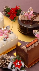 Preview wallpaper sweet, dessert, batch, pies, confectioners shop, inscriptions
