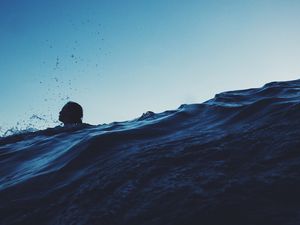 Preview wallpaper swimmer, sea, waves, spray
