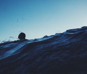 Preview wallpaper swimmer, sea, waves, spray