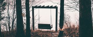 Preview wallpaper swing, autumn, trees, foliage, mood