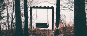 Preview wallpaper swing, autumn, trees, foliage, mood