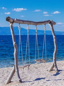 Preview wallpaper swing, beach, shore, sea, summer